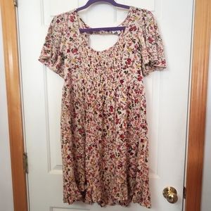 Patrons of peace floral dress. Small with flutter sleeves.